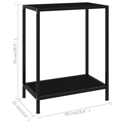 Console Table Black 60x35x75 cm Tempered Glass