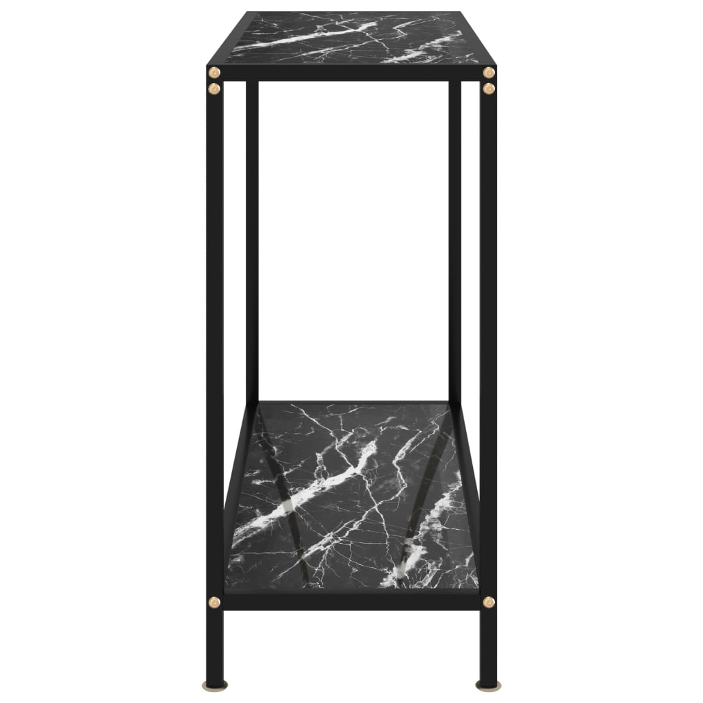 Console Table Black 80x35x75 cm Tempered Glass