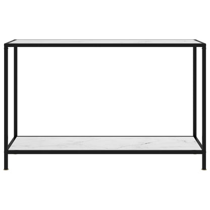 Console Table White 120x35x75 cm Tempered Glass