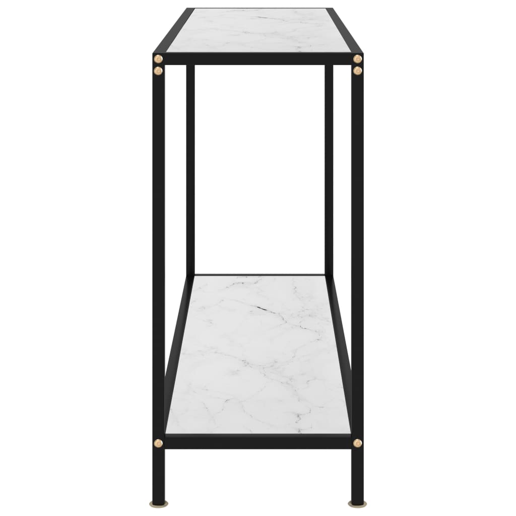 Console Table White 120x35x75 cm Tempered Glass