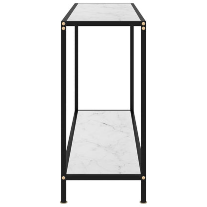 Console Table White 120x35x75 cm Tempered Glass