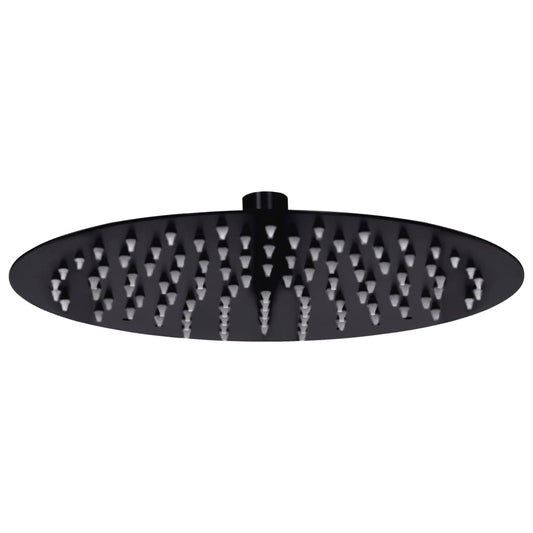 Rain Shower Head Stainless Steel 25 cm Round Black