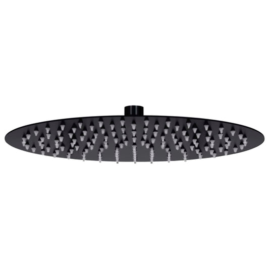 Rain Shower Head Stainless Steel 30 cm Round Black