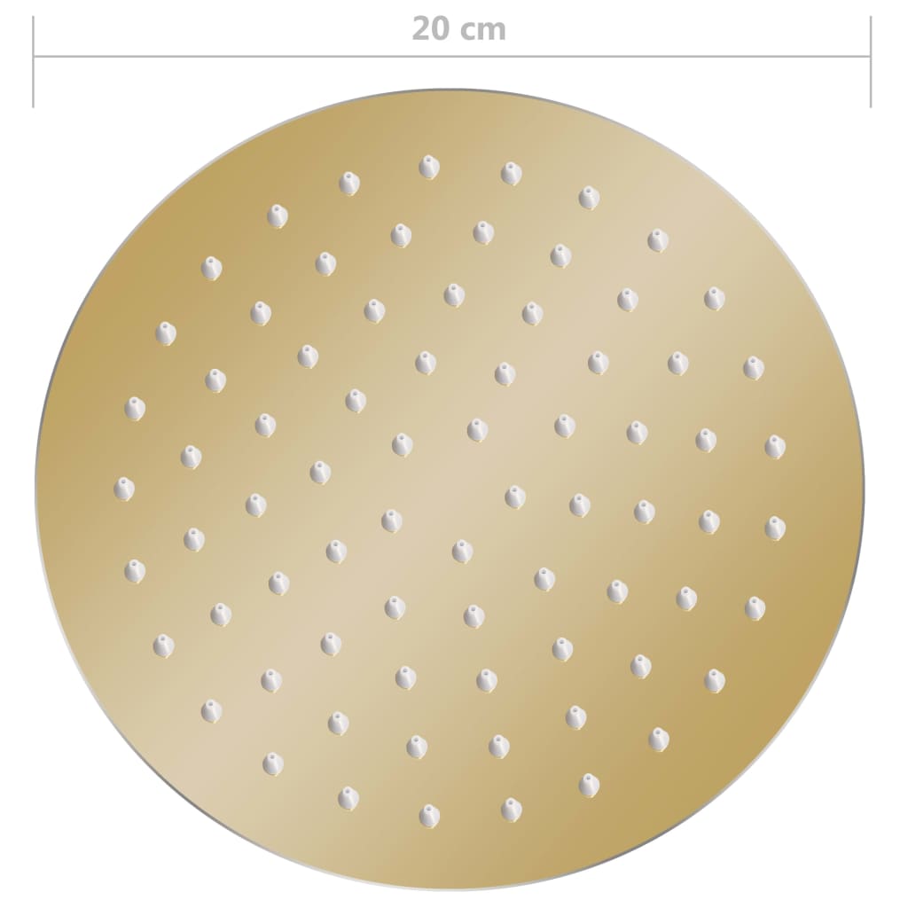 Rain Shower Head Stainless Steel 20 cm Round Gold