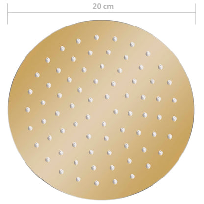 Rain Shower Head Stainless Steel 20 cm Round Gold