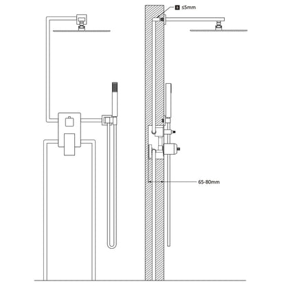 Shower System Stainless Steel 201 Gold