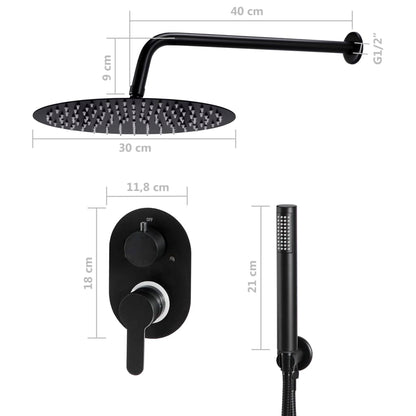 Shower System Stainless Steel 201 Black