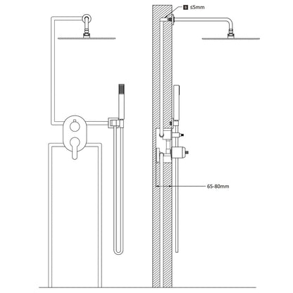 Shower System Stainless Steel 201 Gold