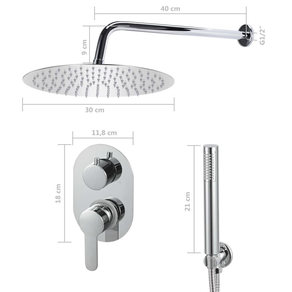 Shower System Stainless Steel 201 Silver