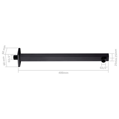 Shower Support Arm Square Stainless Steel 201 Black 40 cm