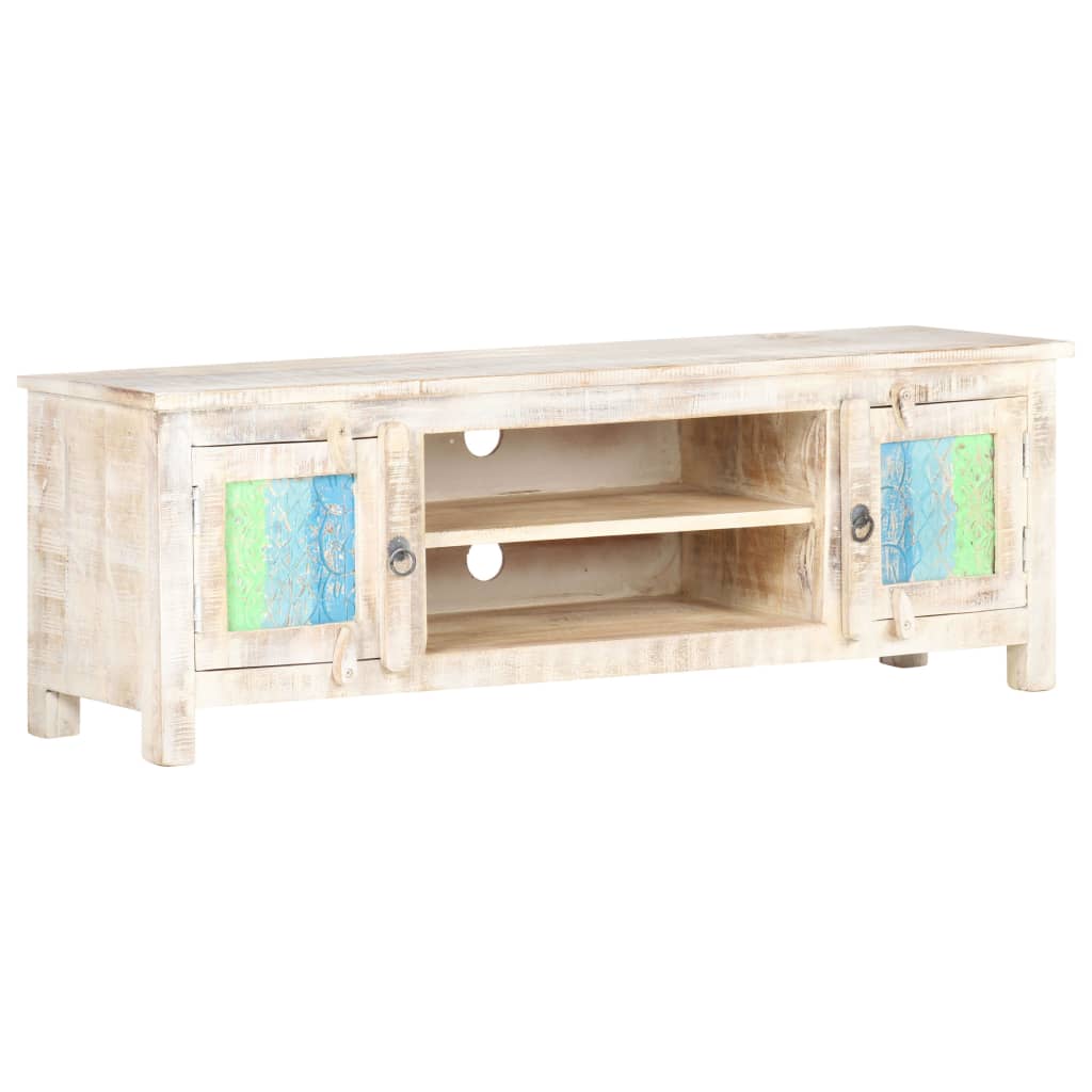 TV Cabinet 120x30x40 cm Rough Acacia Wood