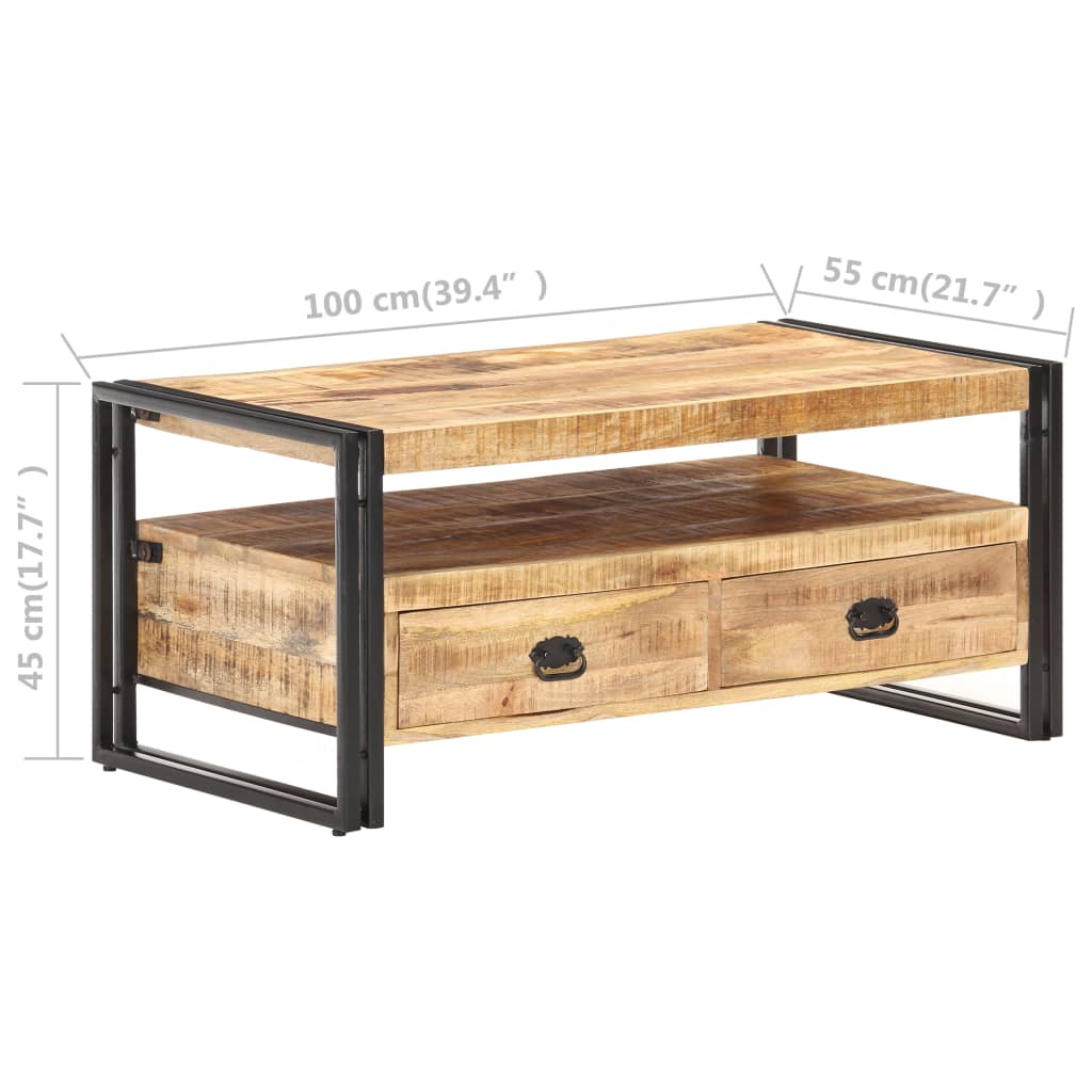 Coffee Table 100x55x45 cm Rough Mango Wood