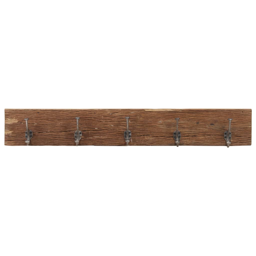 Hall Hanger with 5 Hooks 100x2.5x15 cm Solid Reclaimed Wood