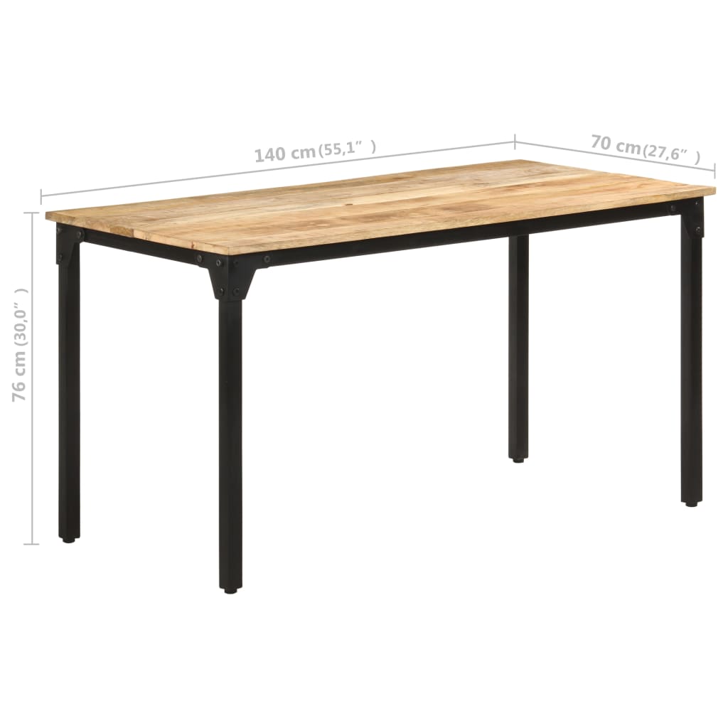 Dining Table 140x70x76 cm Rough Mango Wood