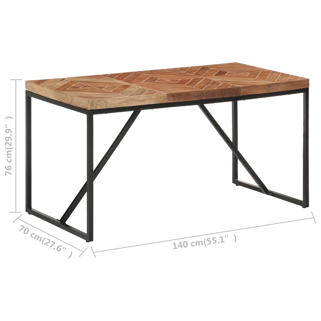 Dining Table 140x70x76 cm Solid Acacia and Mango Wood