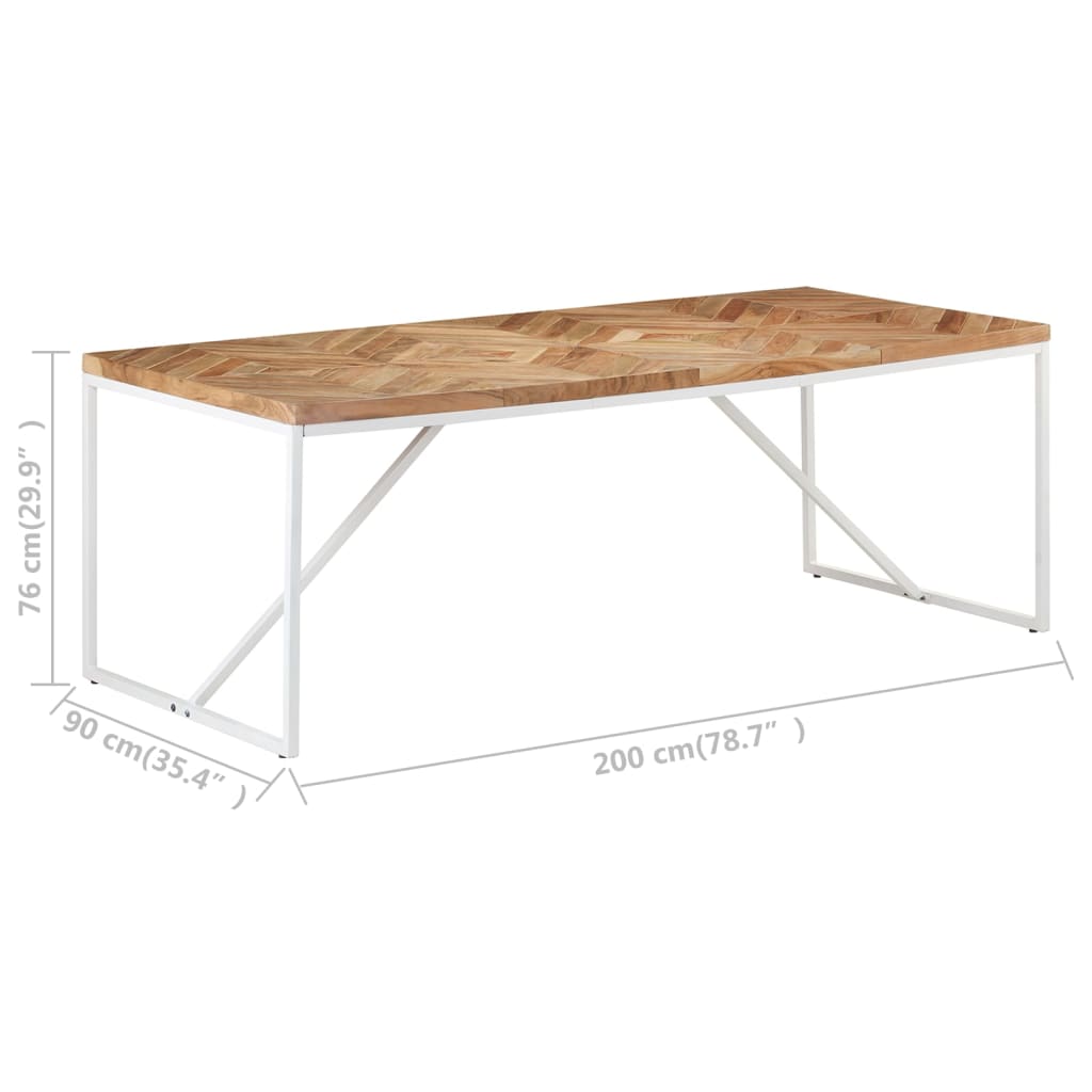 Dining Table 200x90x76 cm Solid Acacia and Mango Wood