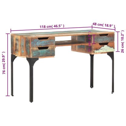 Desk 118x48x75 cm Solid Reclaimed Wood