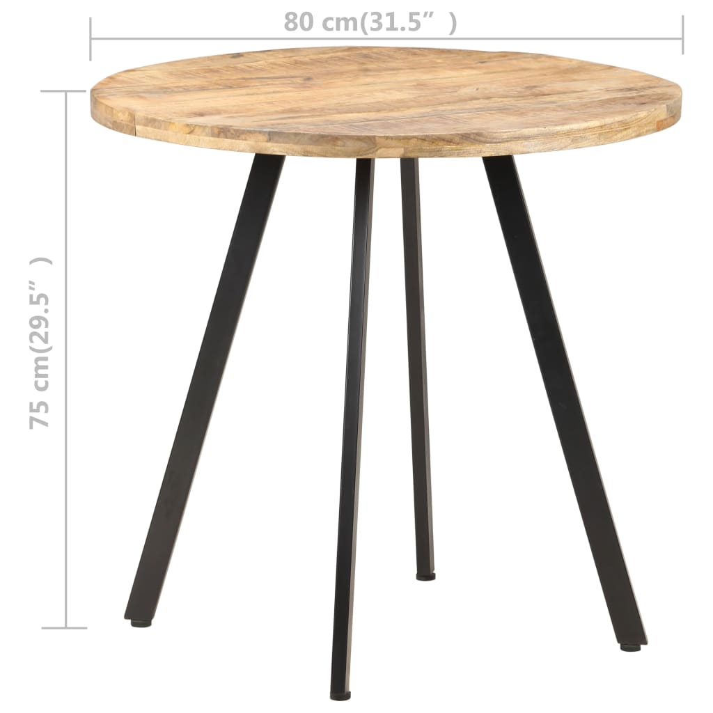 Dining Table 80 cm Rough Mango Wood