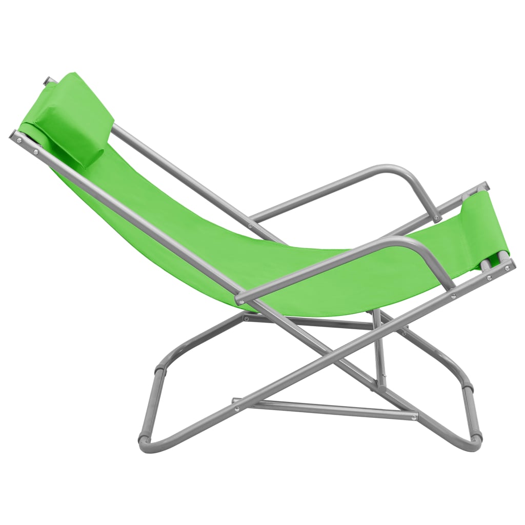 Rocking Chairs 2 pcs Steel Green