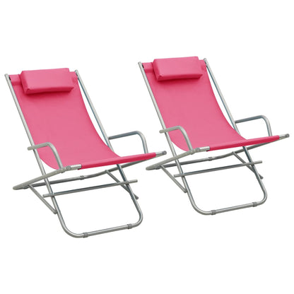 Rocking Chairs 2 pcs Steel Pink