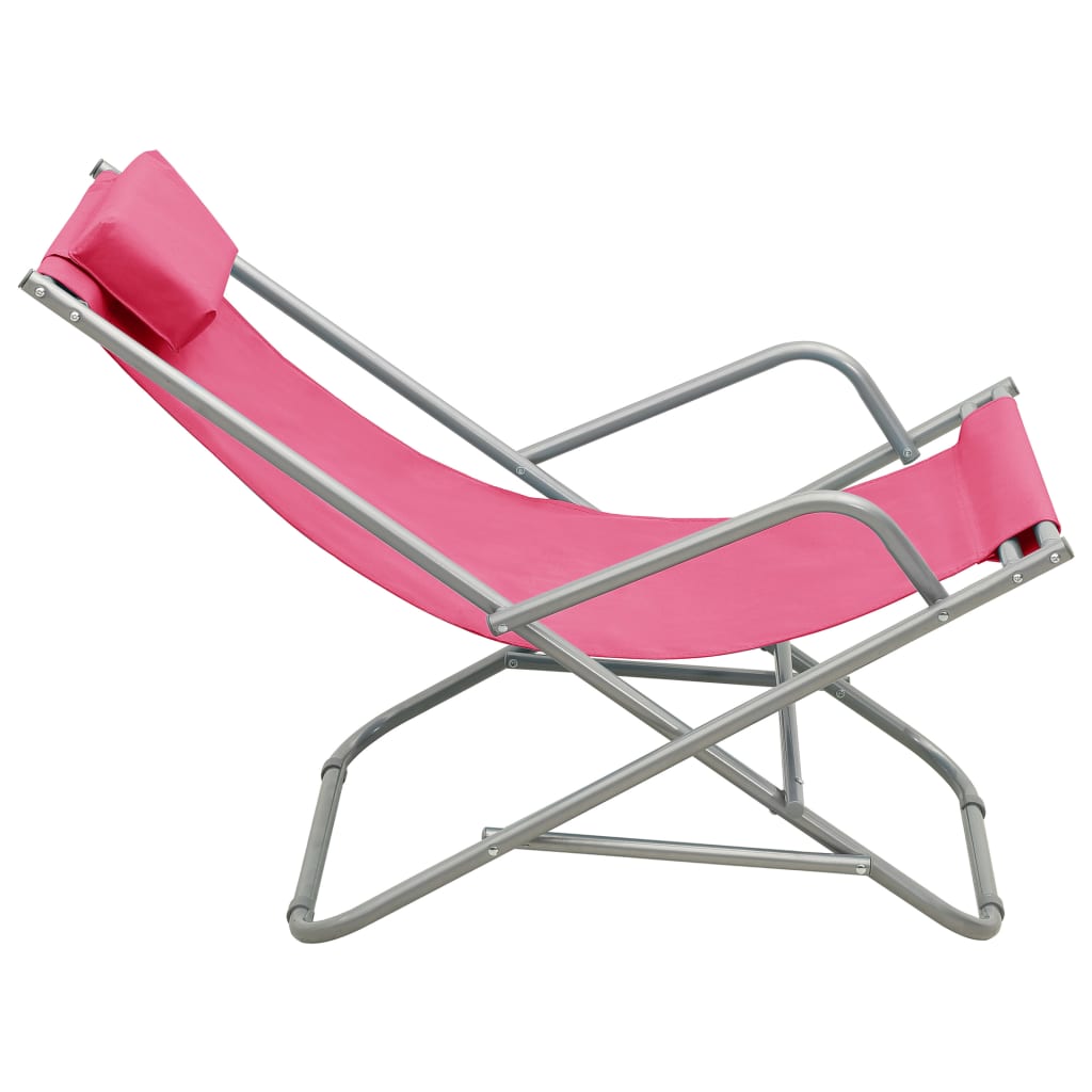 Rocking Chairs 2 pcs Steel Pink