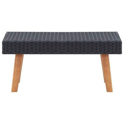 Garden Coffee Table Poly Rattan Black