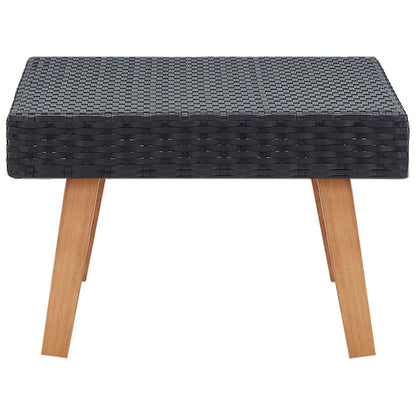 Garden Coffee Table Poly Rattan Black