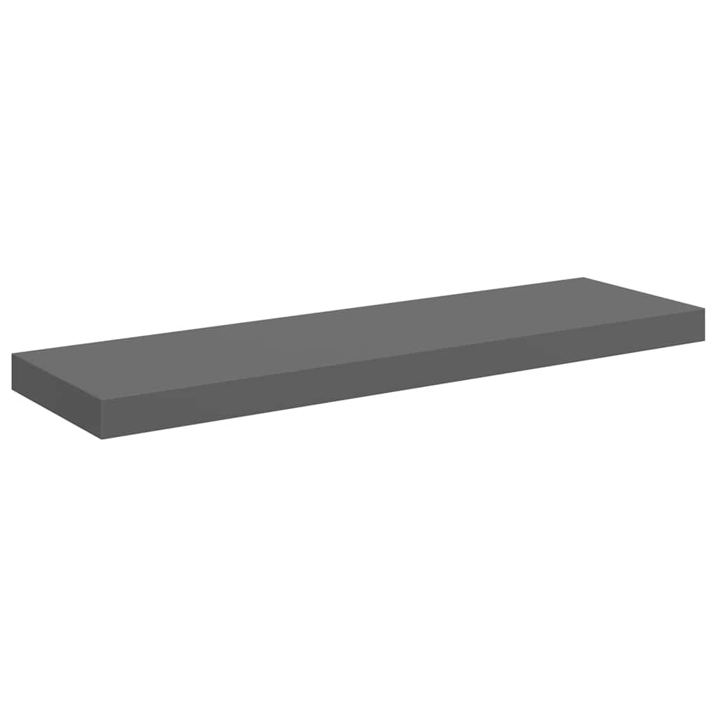 Floating Wall Shelves 4 pcs High Gloss Grey 80x23.5x3.8 cm MDF