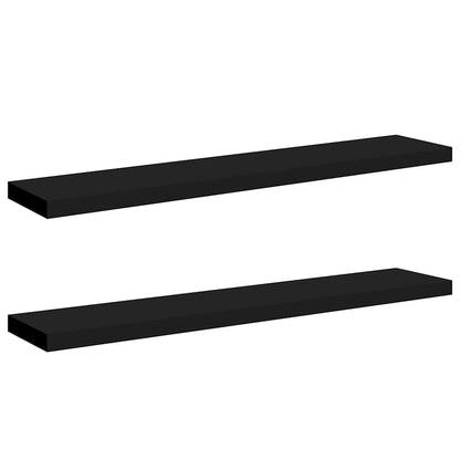 Floating Wall Shelves 2 pcs Black 120x23.5x3.8 cm MDF