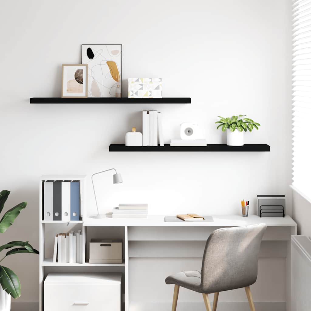 Floating Wall Shelves 2 pcs Black 120x23.5x3.8 cm MDF