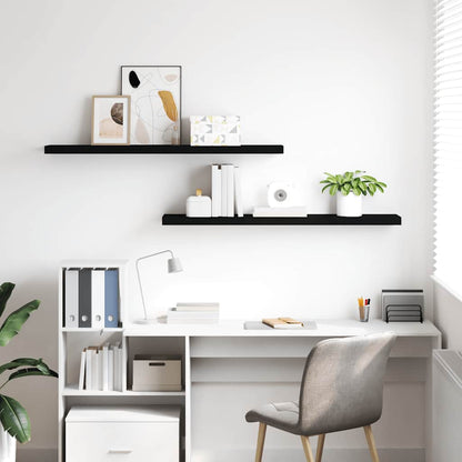 Floating Wall Shelves 2 pcs Black 120x23.5x3.8 cm MDF