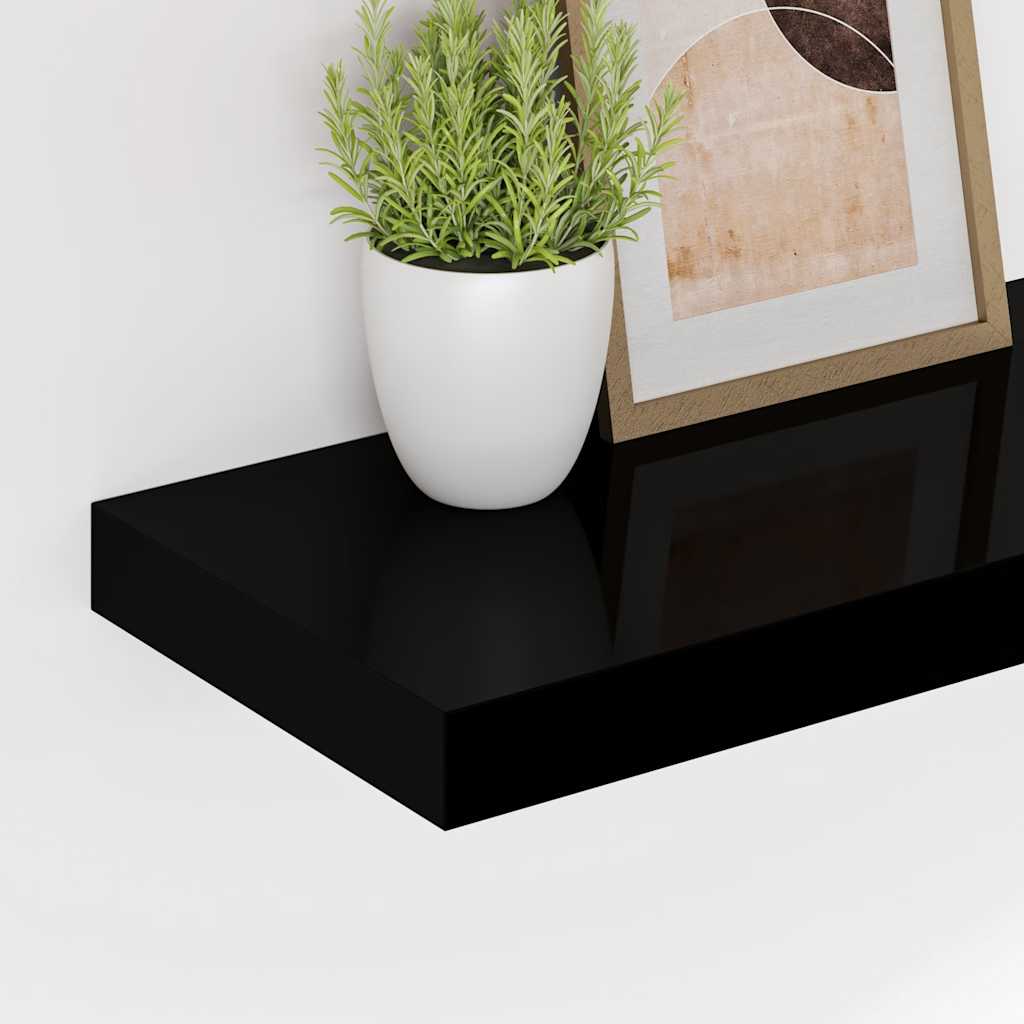 Floating Wall Shelves 2 pcs Black 120x23.5x3.8 cm MDF