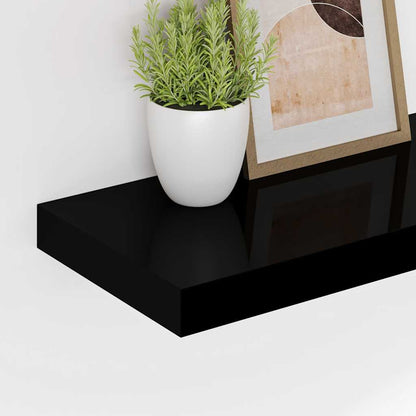 Floating Wall Shelves 2 pcs Black 120x23.5x3.8 cm MDF