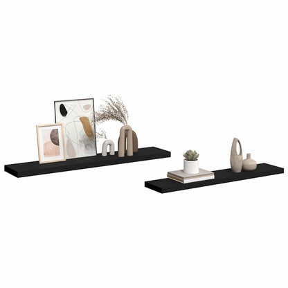 Floating Wall Shelves 2 pcs Black 120x23.5x3.8 cm MDF