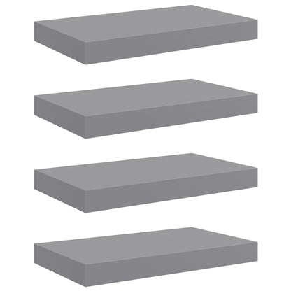 Floating Wall Shelves 4 pcs Grey 40x23x3.8 cm MDF