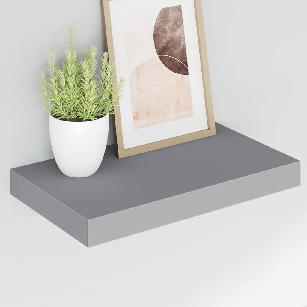 Floating Wall Shelves 4 pcs Grey 40x23x3.8 cm MDF
