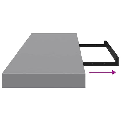 Floating Wall Shelf Grey 90x23.5x3.8 cm MDF