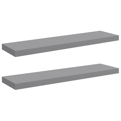 Floating Wall Shelves 2 pcs Grey 90x23.5x3.8 cm MDF
