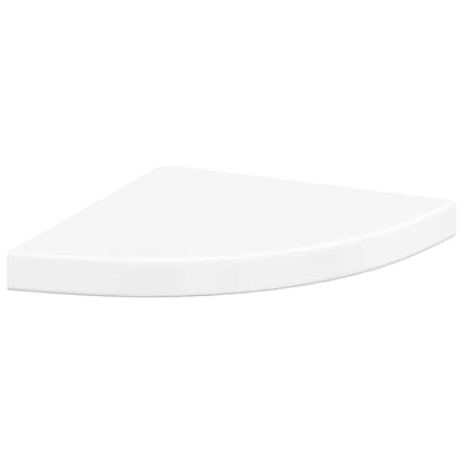 Floating Corner Shelves 4 pcs High Gloss White 35x35x3.8 cm MDF