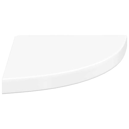 Floating Corner Shelves 4 pcs High Gloss White 35x35x3.8 cm MDF