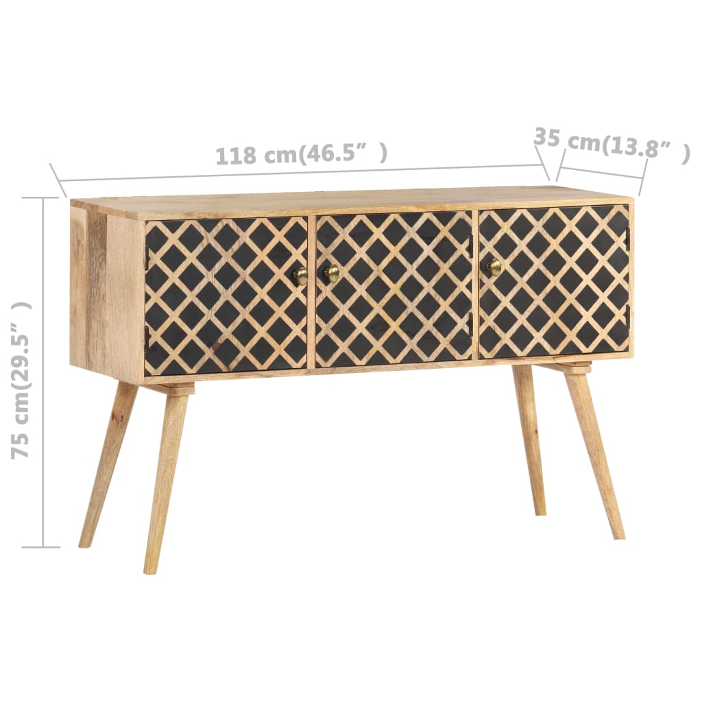 Sideboard 118x35x75 cm Solid Mango Wood