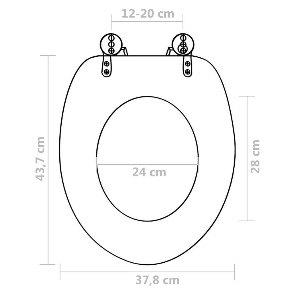 WC Toilet Seats with Soft Close Lid 2 pcs MDF Blue Water Drop Design