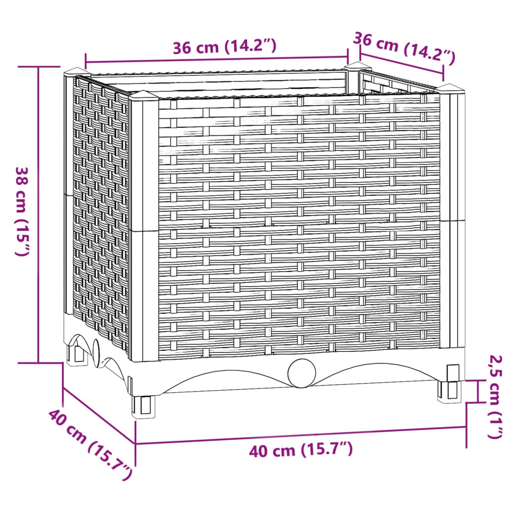 Raised Bed 40x40x38 cm Polypropylene