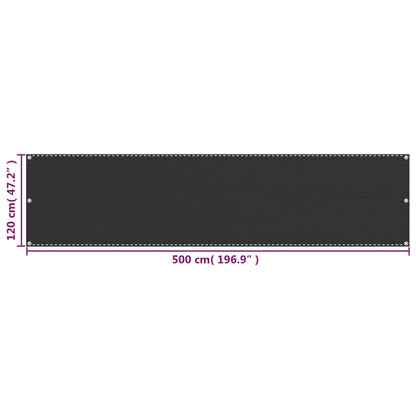 Balcony Screen HDPE 120x500 cm Anthracite