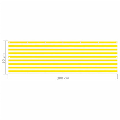 Balcony Screen Yellow and White 90x300 cm HDPE