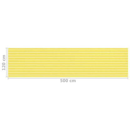 Balcony Screen Yellow and White 120x500 cm HDPE