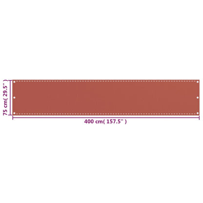 Balcony Screen Terracotta 75x400 cm HDPE