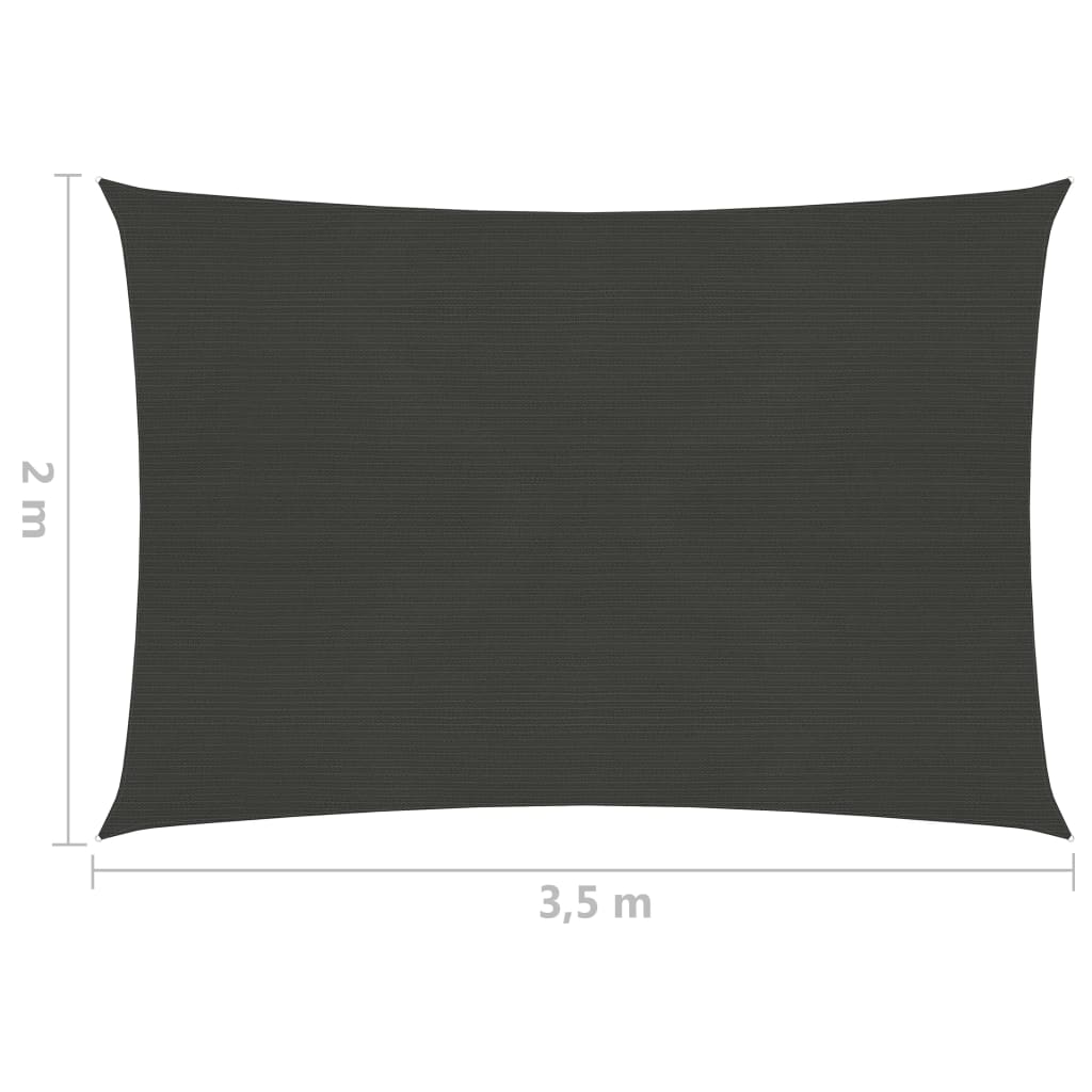 Sunshade Sail HDPE 2x3.5 m Anthracite