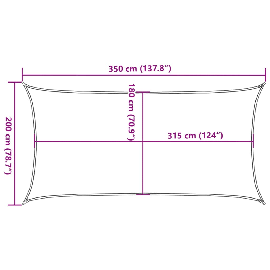 Sunshade Sail HDPE 2x3.5 m Anthracite