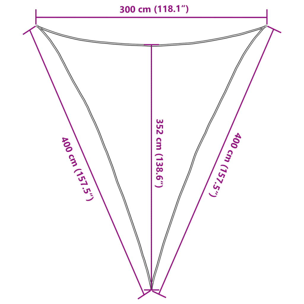 Sunshade Sail 160 g/m² Anthracite 3x4x4 m HDPE